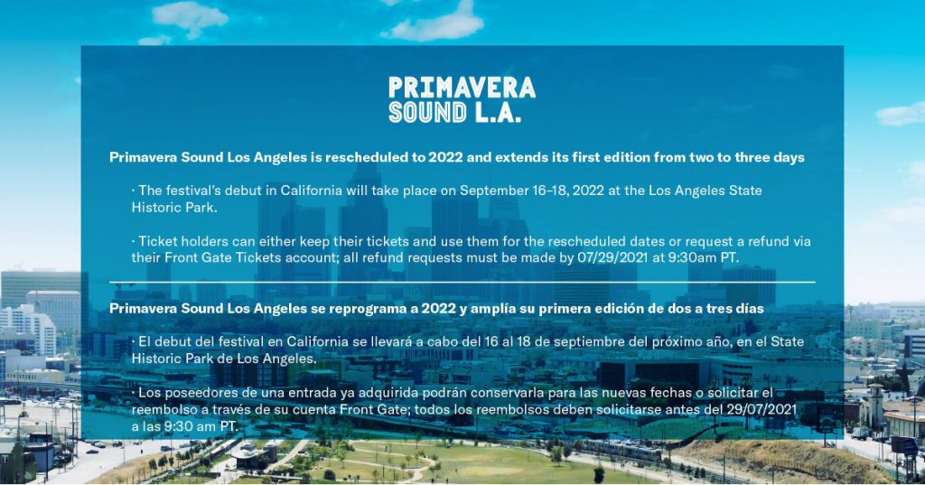 Primavera Sound Los Angeles 2022 Info