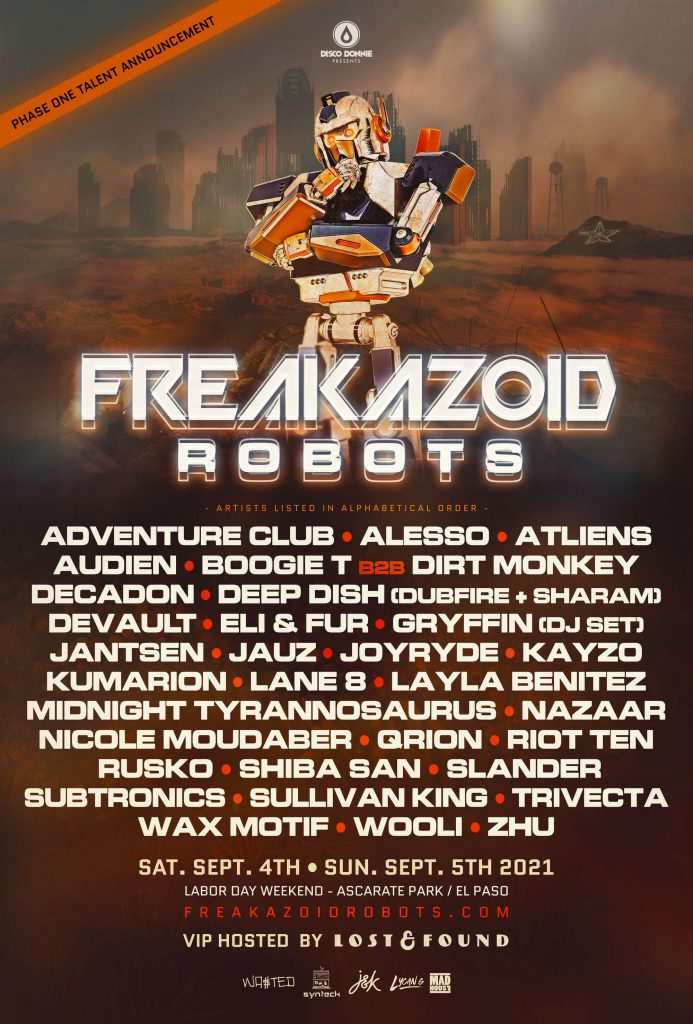 Freakazoid Robots 2021 Phase 1 Lineup