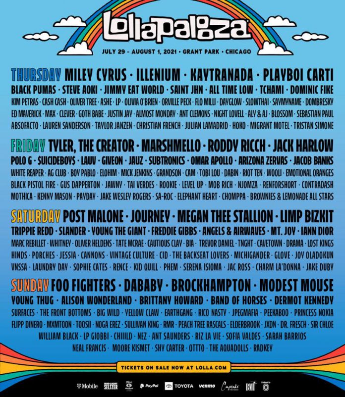 Lollapalooza Releases Daily Lineups and Single-Day Tickets for 2021 ...