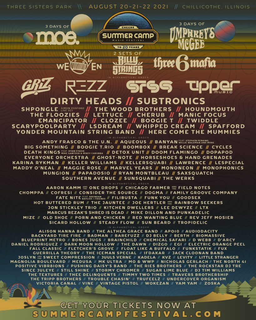 Summer Camp Music Festival 2021 Lineup SCamp