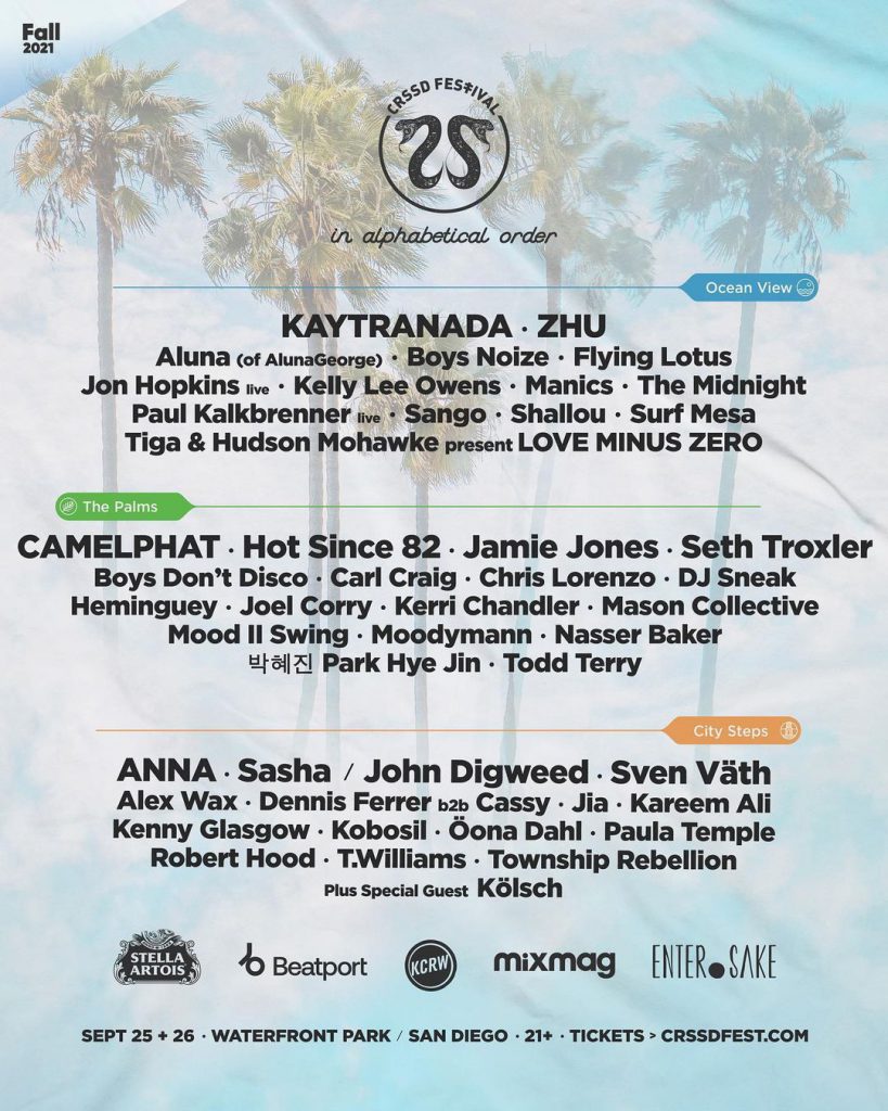 CRSSD Festival Fall 2021 Full Lineup