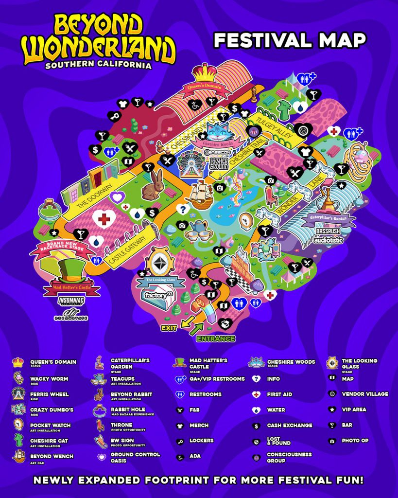 Beyond Wonderland SoCal 2021 Festival Map