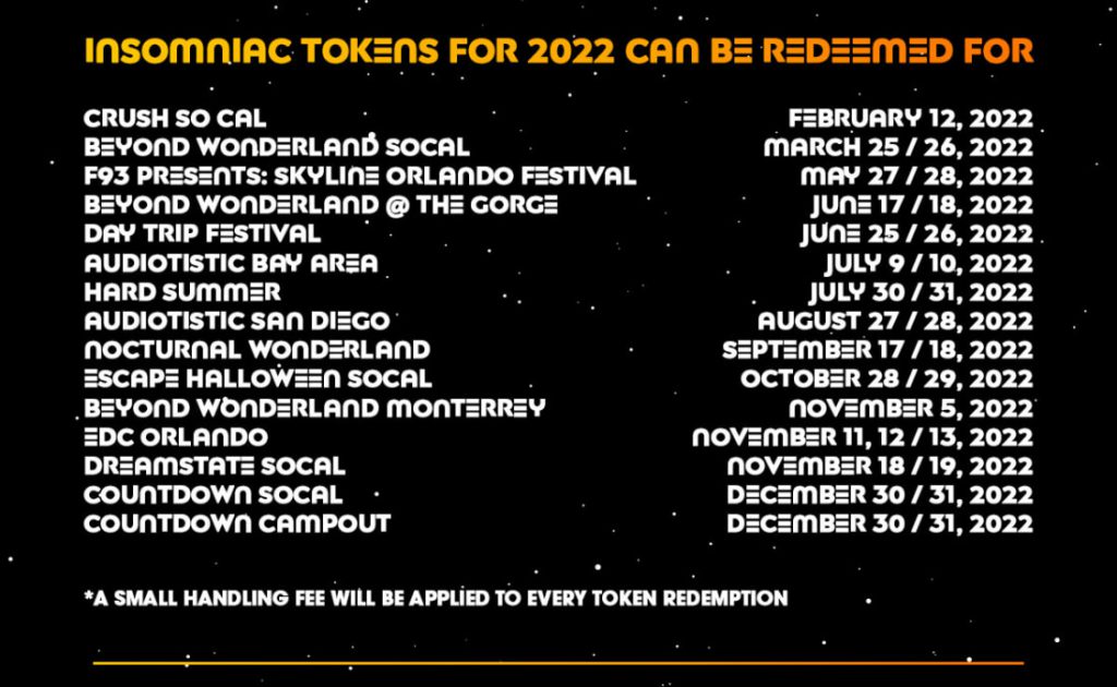 EDC Las Vegas 2022 Insomniac Tokens