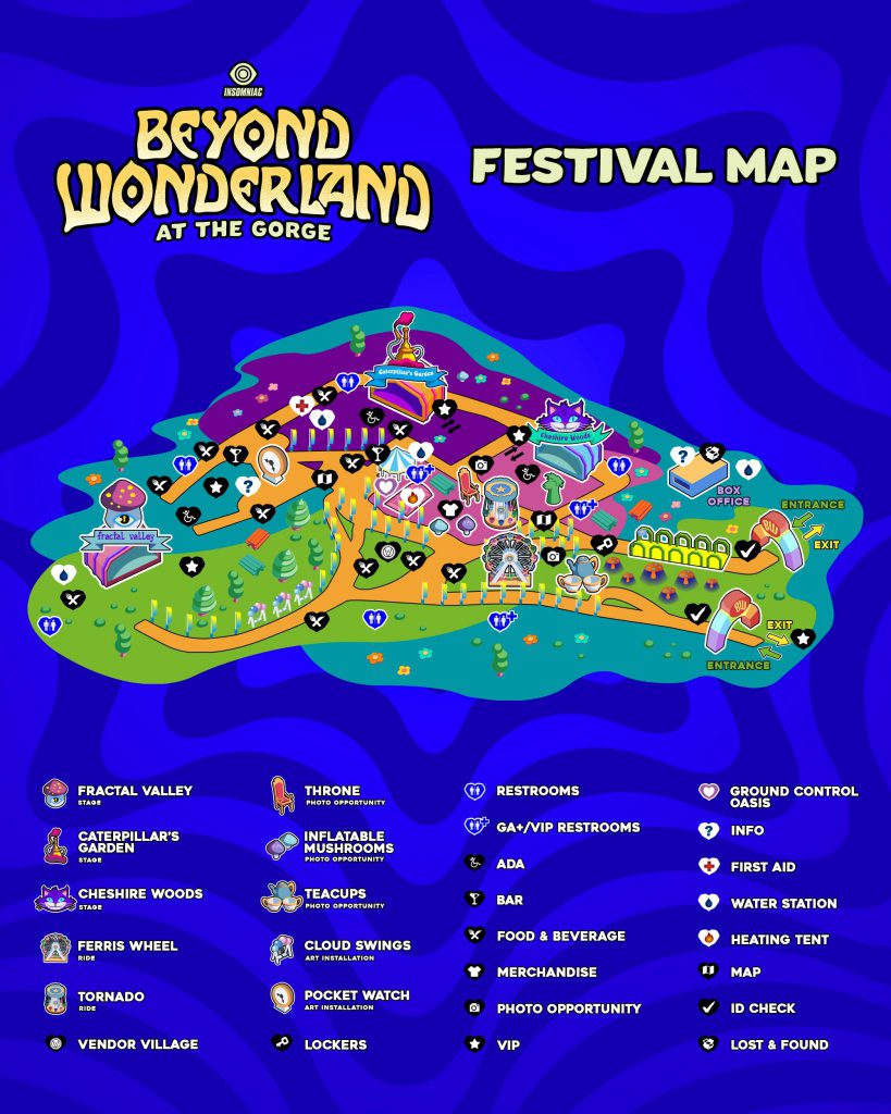Beyond Wonderland at The Gorge 2021 Festival Map