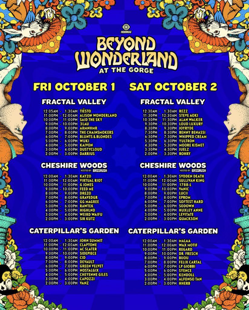 Beyond Wonderland at The Gorge 2021 Set Times and Essential Info