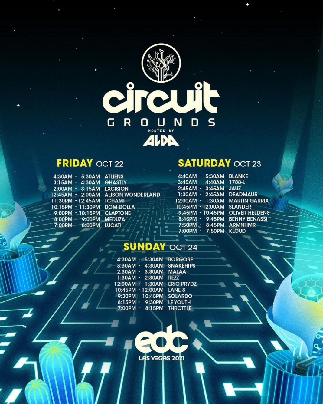 EDC las Vegas 2022 Set times.