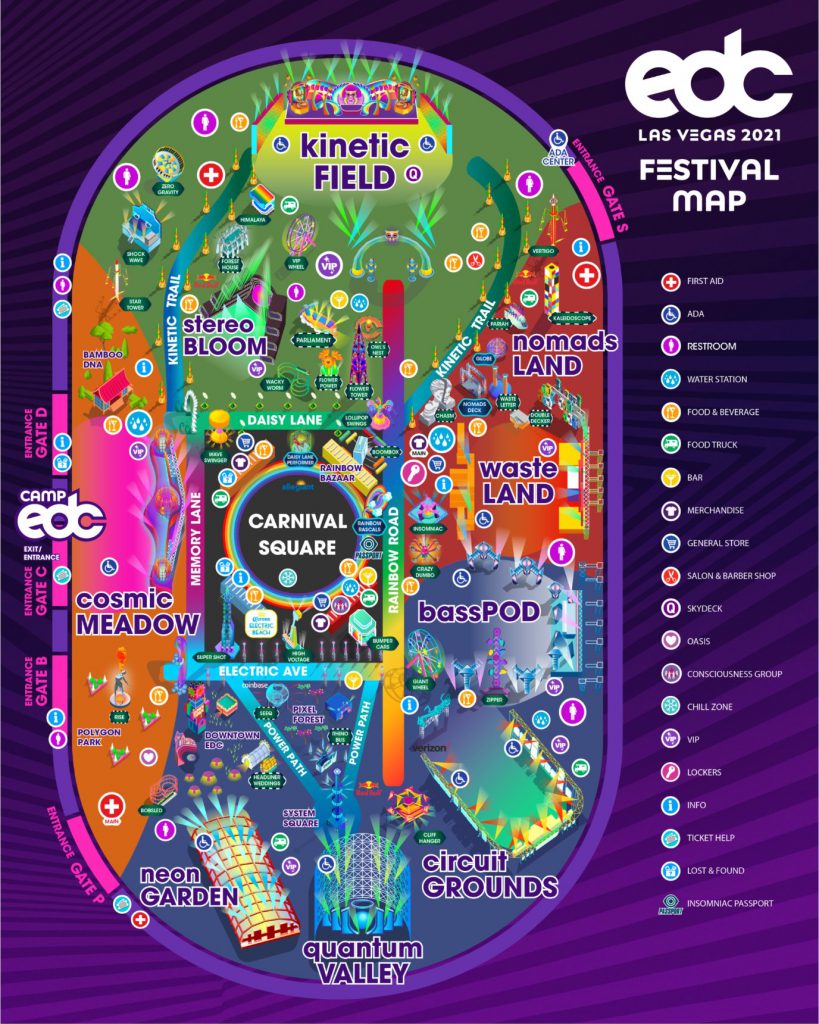 EDC Las Vegas 2021 - Festival Map