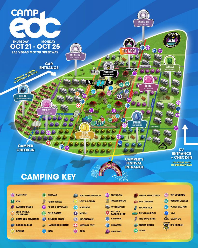 EDC Las Vegas 2021 - Camp EDC Map