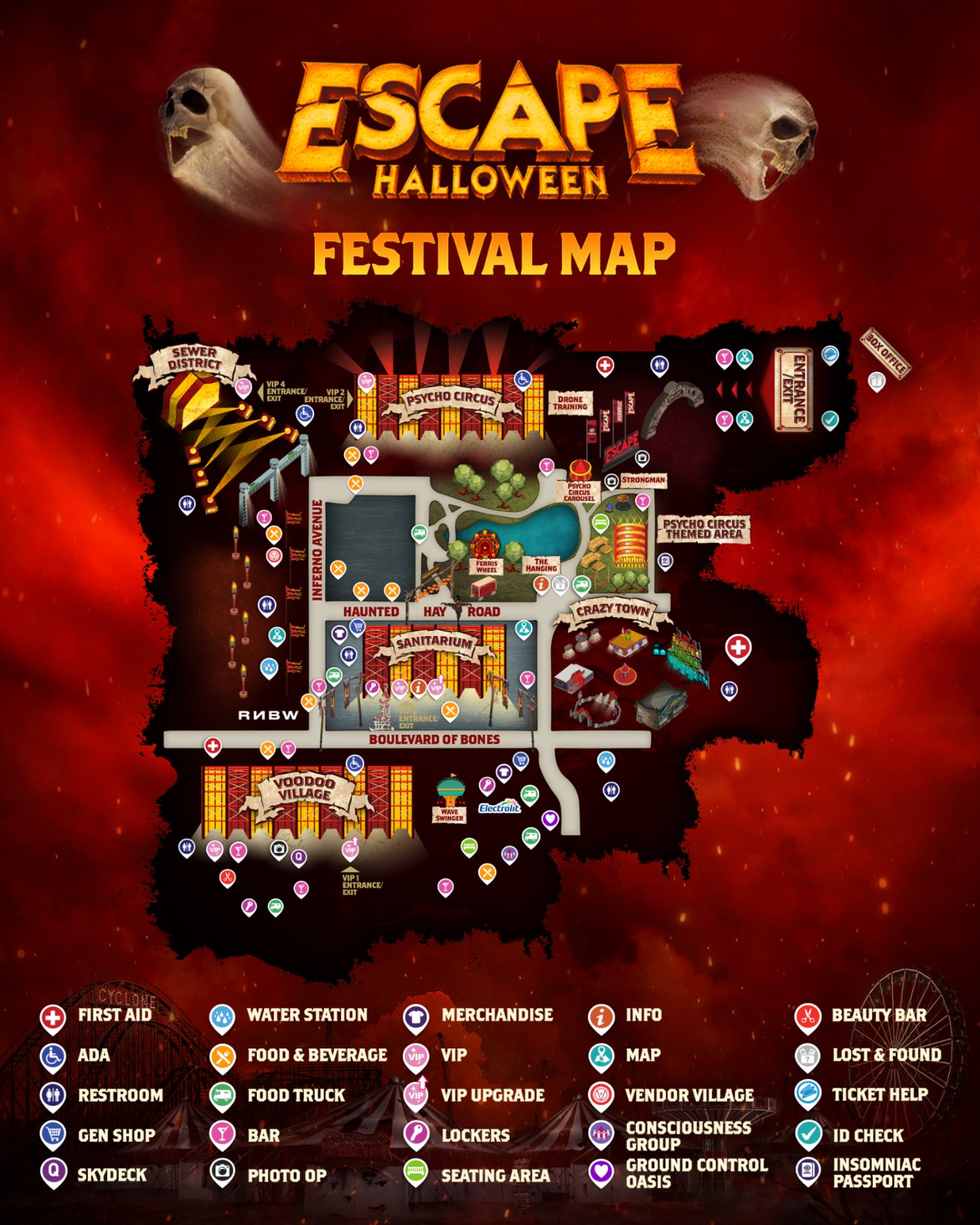 escape halloween festival map