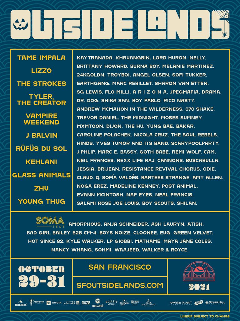 Outside Lands 2021 Lineup