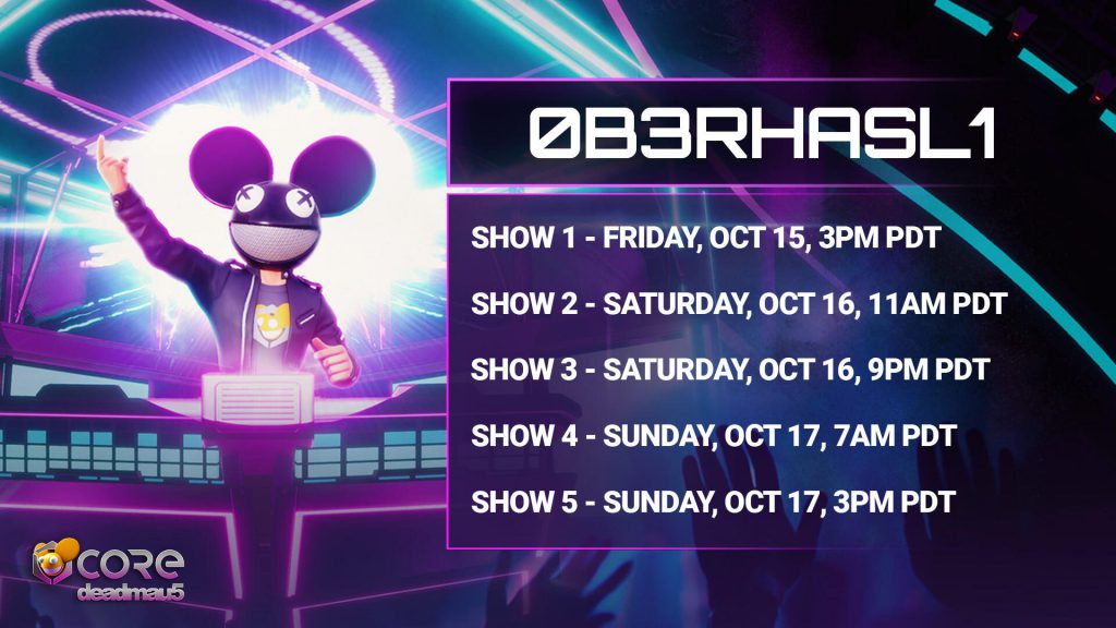 deadmau5 Oberhasli Performance Schedule