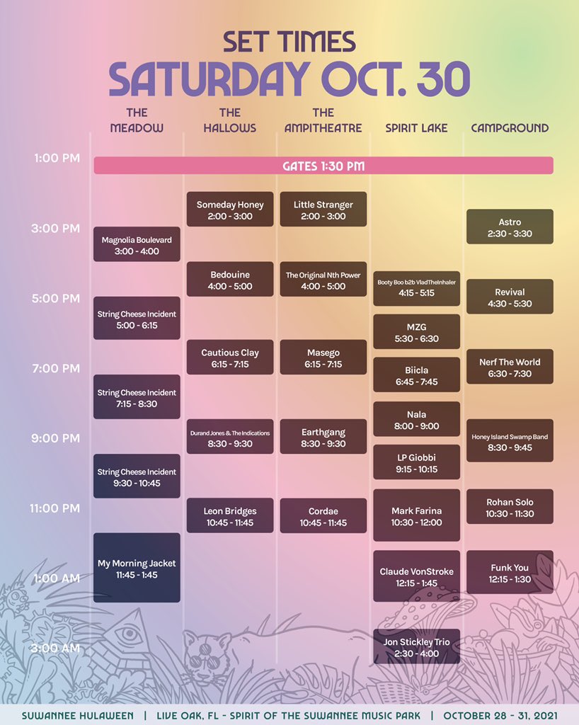 Suwannee Hulaween 2021 Set Times and Essential Info EDM Identity