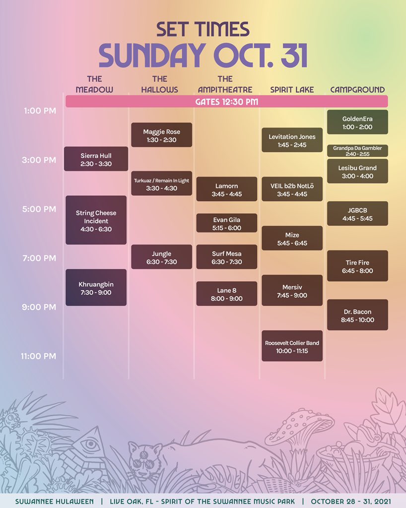 Suwannee Hulaween 2021 Set Times and Essential Info EDM Identity