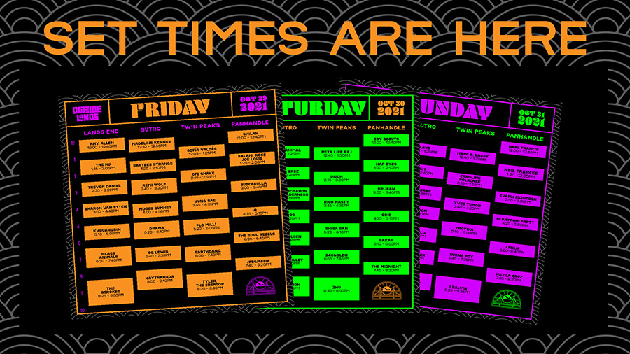 Outside Lands Set Times Graphic