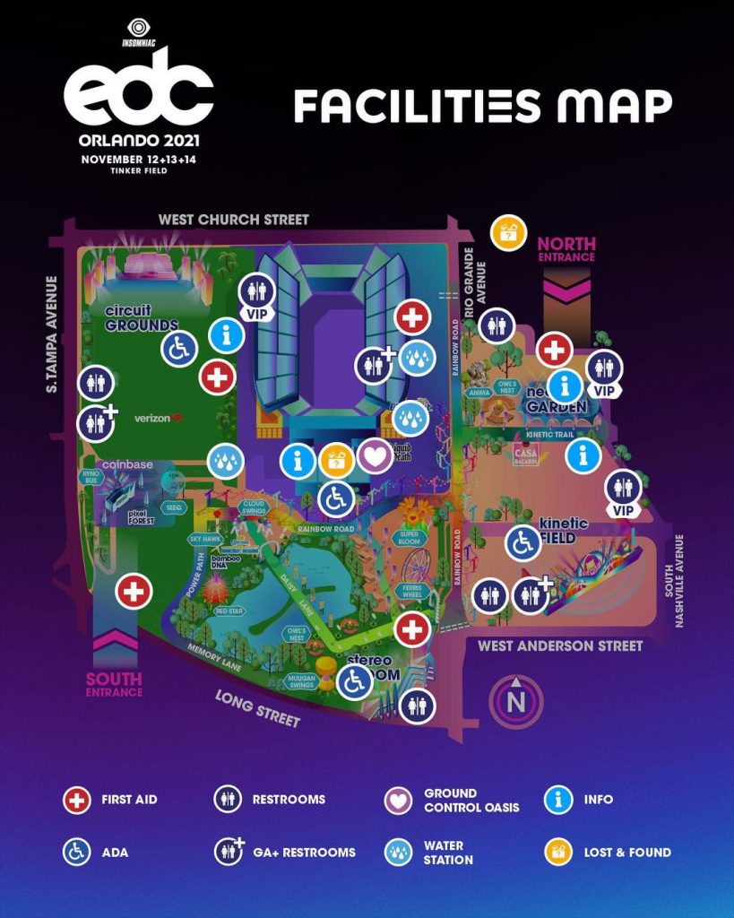 EDC Orlando 2021 Facilities Map