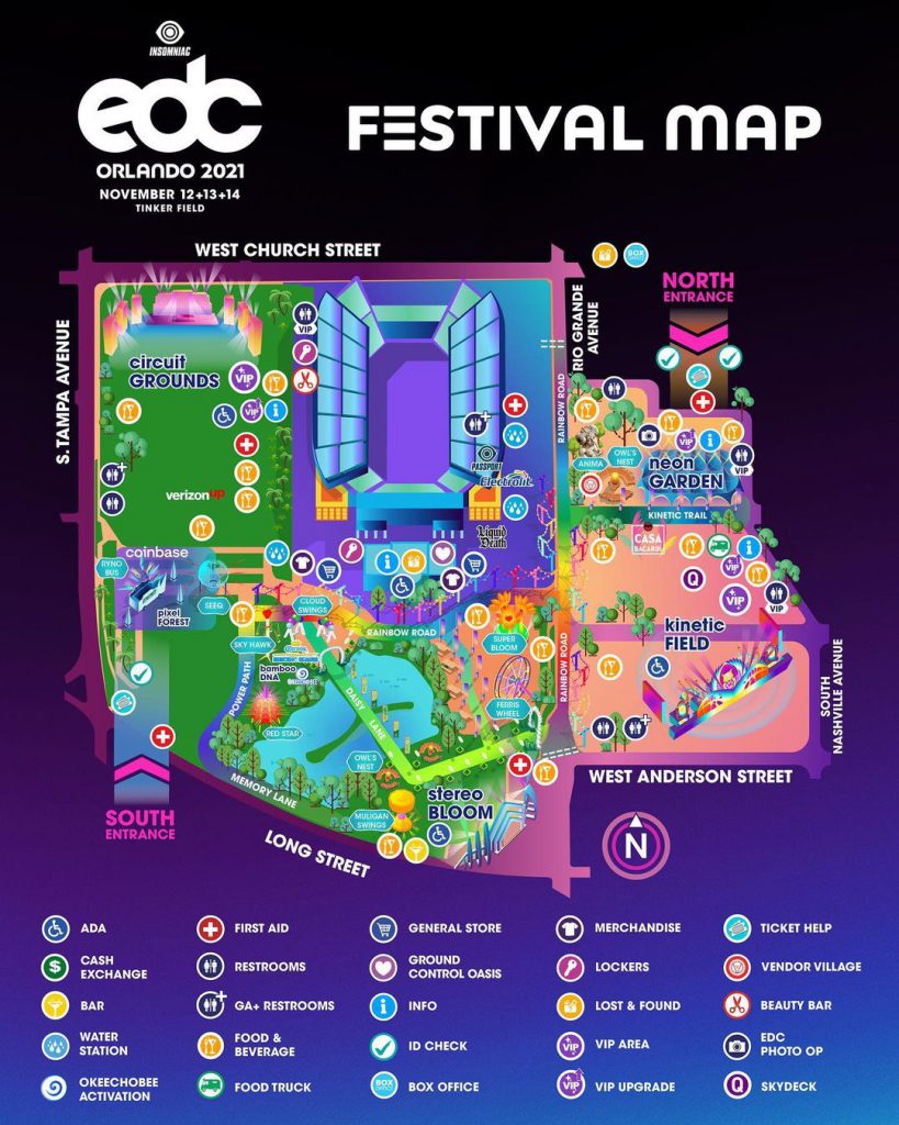 EDC Orlando 2021 Festival Map