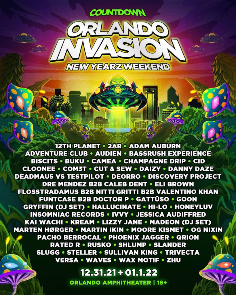 Countdown Orlando Invasion 2021 Lineup