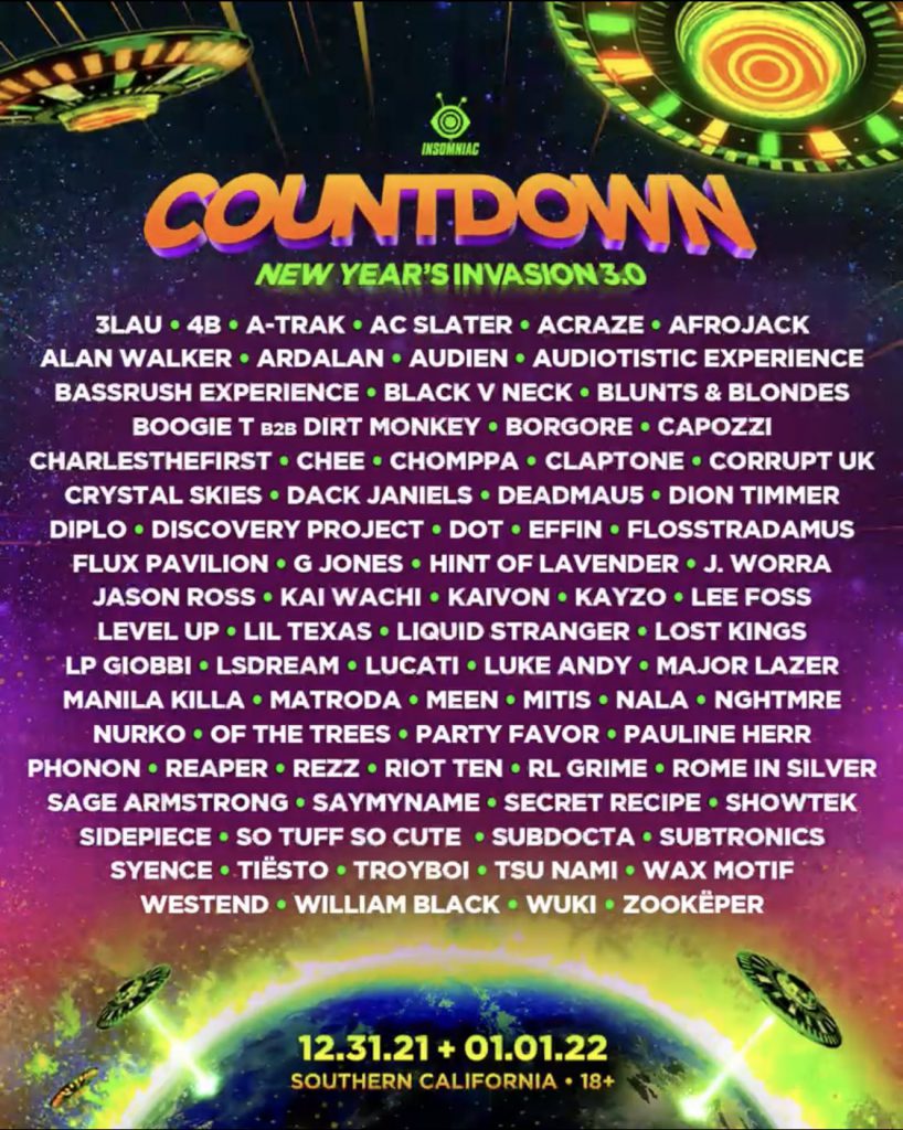 Countdown NYE 2021 - Lineup