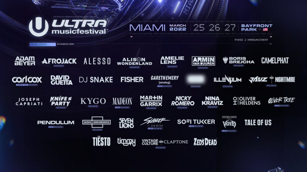 Ultra Music Festival 2022 Phase 2 Lineup