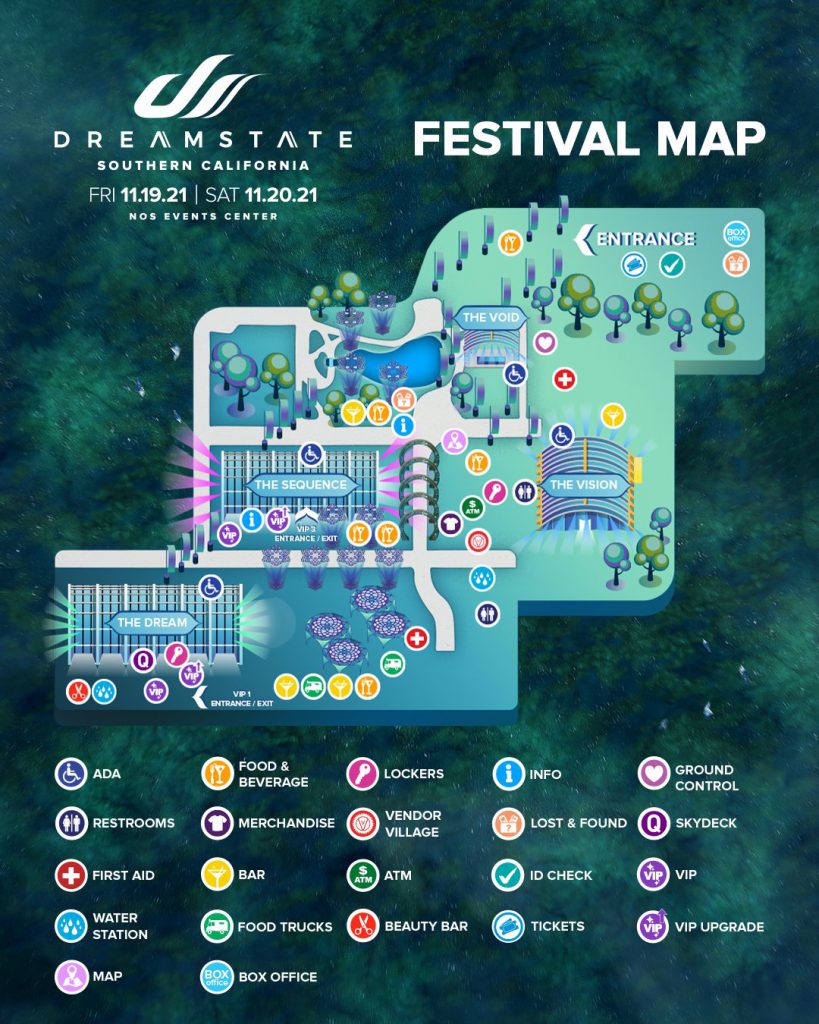 Dreamstate SoCal 2021 Festival Map