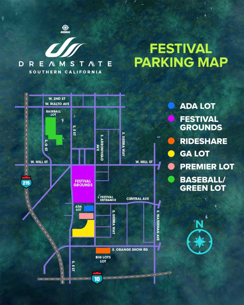 Dreamstate SoCal 2021 Parking Map