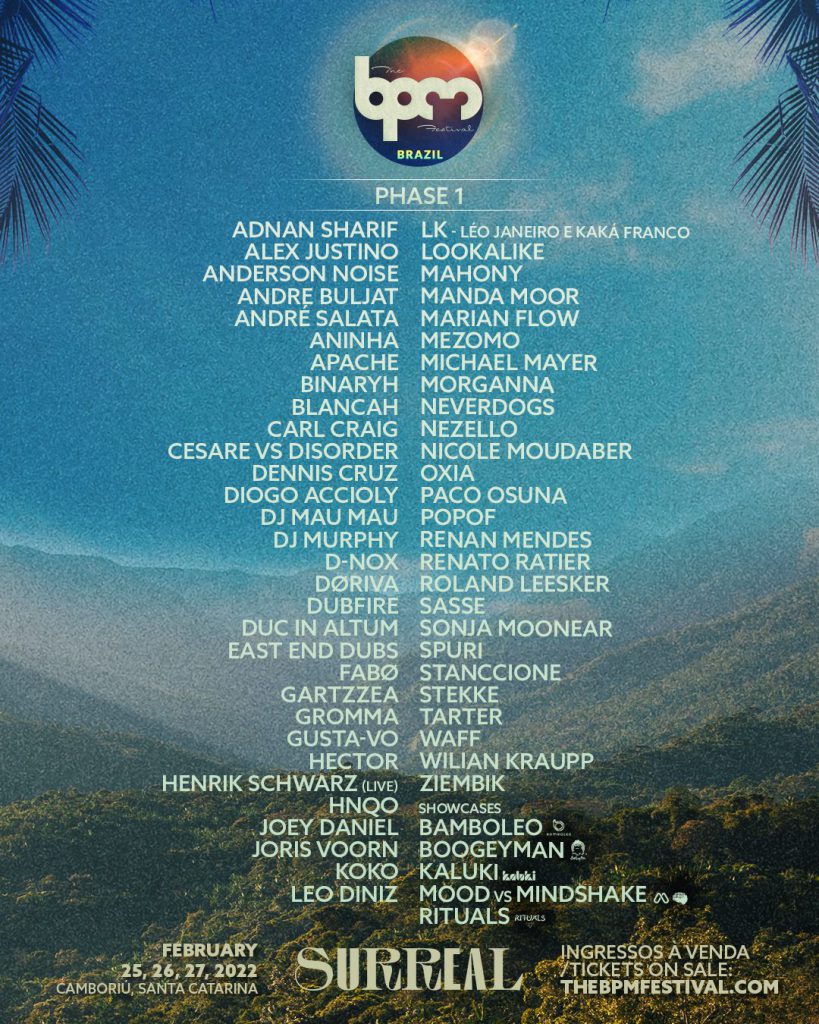 The BPM Festival: Brazil 2022 - Phase 1 Lineup