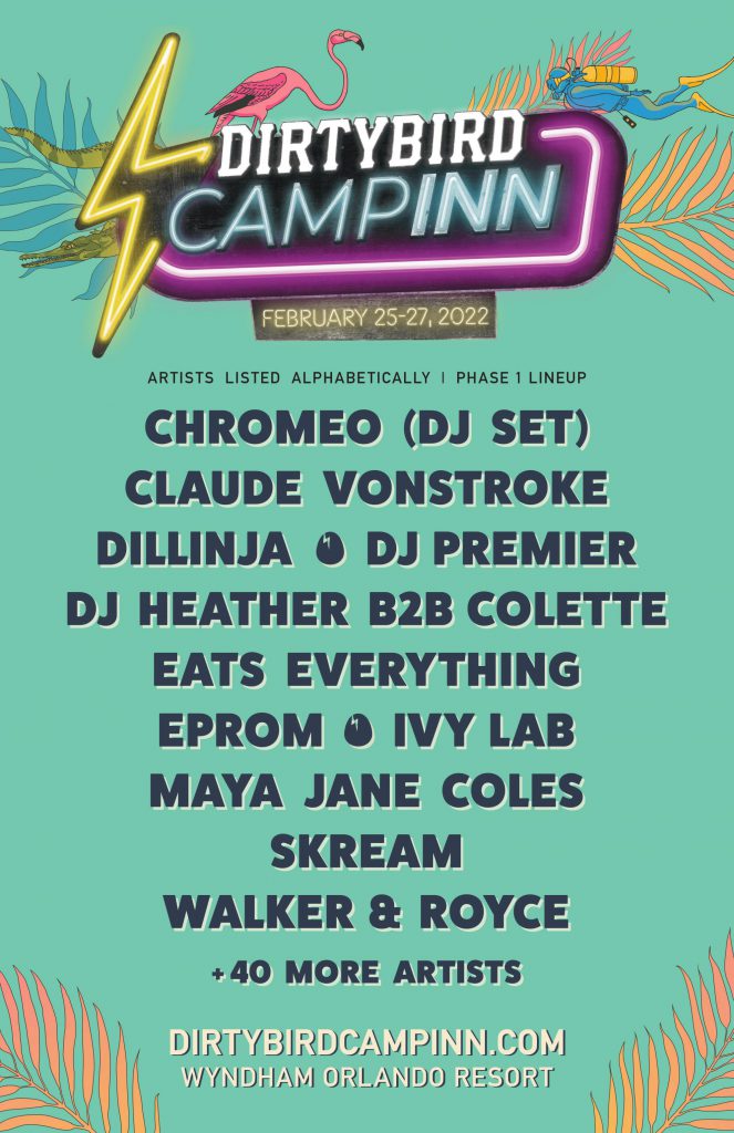 Dirtybird CampINN 2022 Phase 1 Lineup