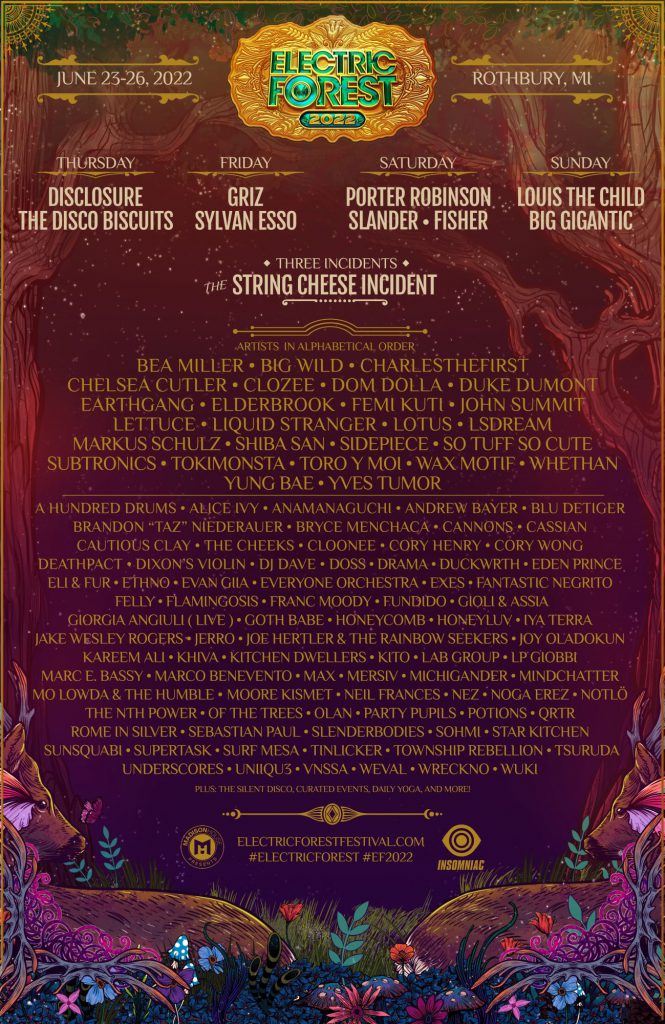 Electric Forest 2022 Lineup