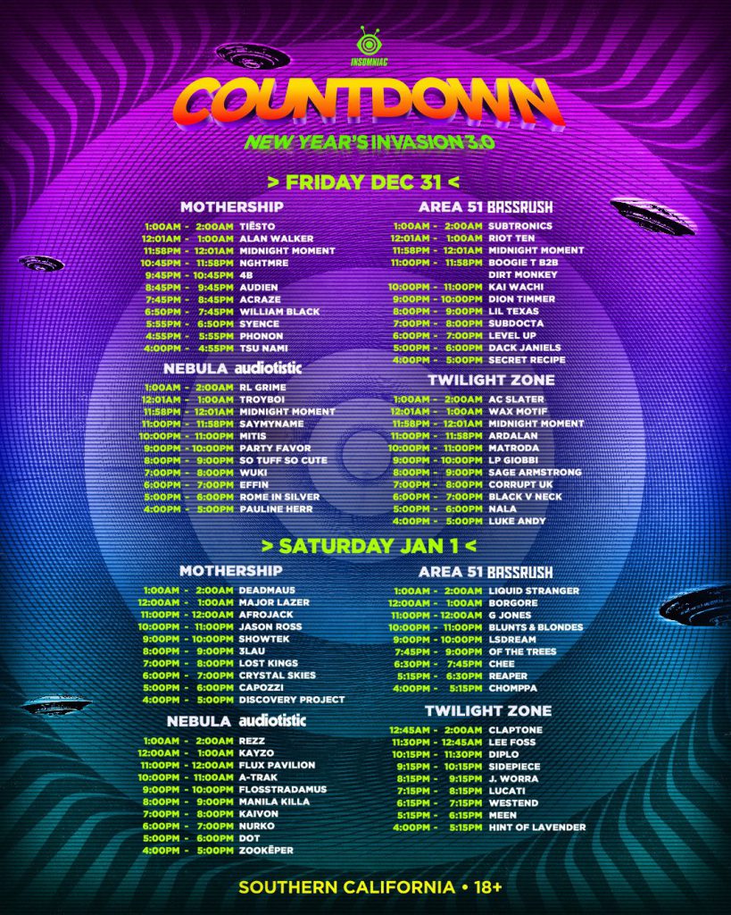 countdown 2021 lineup