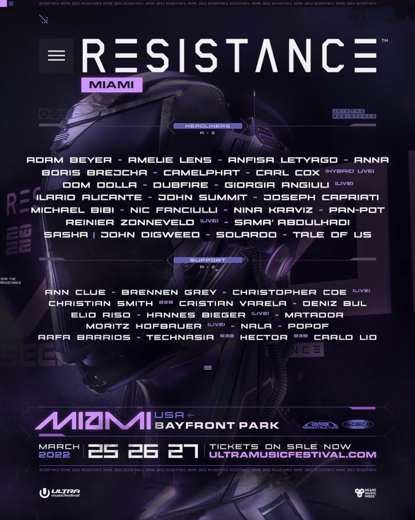 RESISTANCE Miami 2022 - Lineup