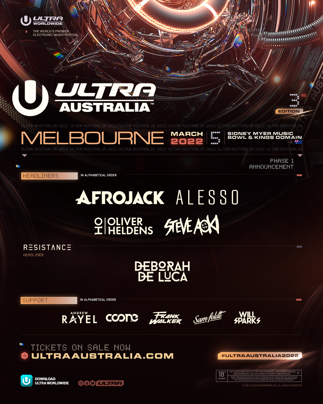 Ultra Australia Drops Phase 1 Lineup for 2022 Edition EDM Identity