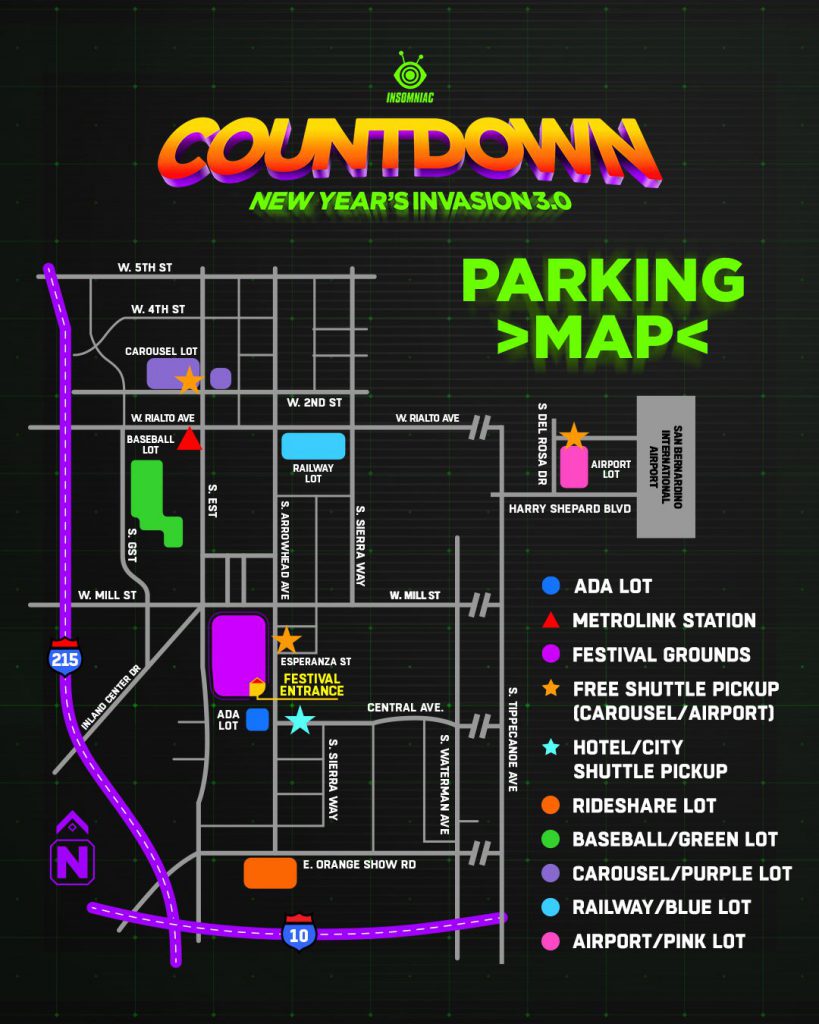 Countdown NYE 2021 Parking Map