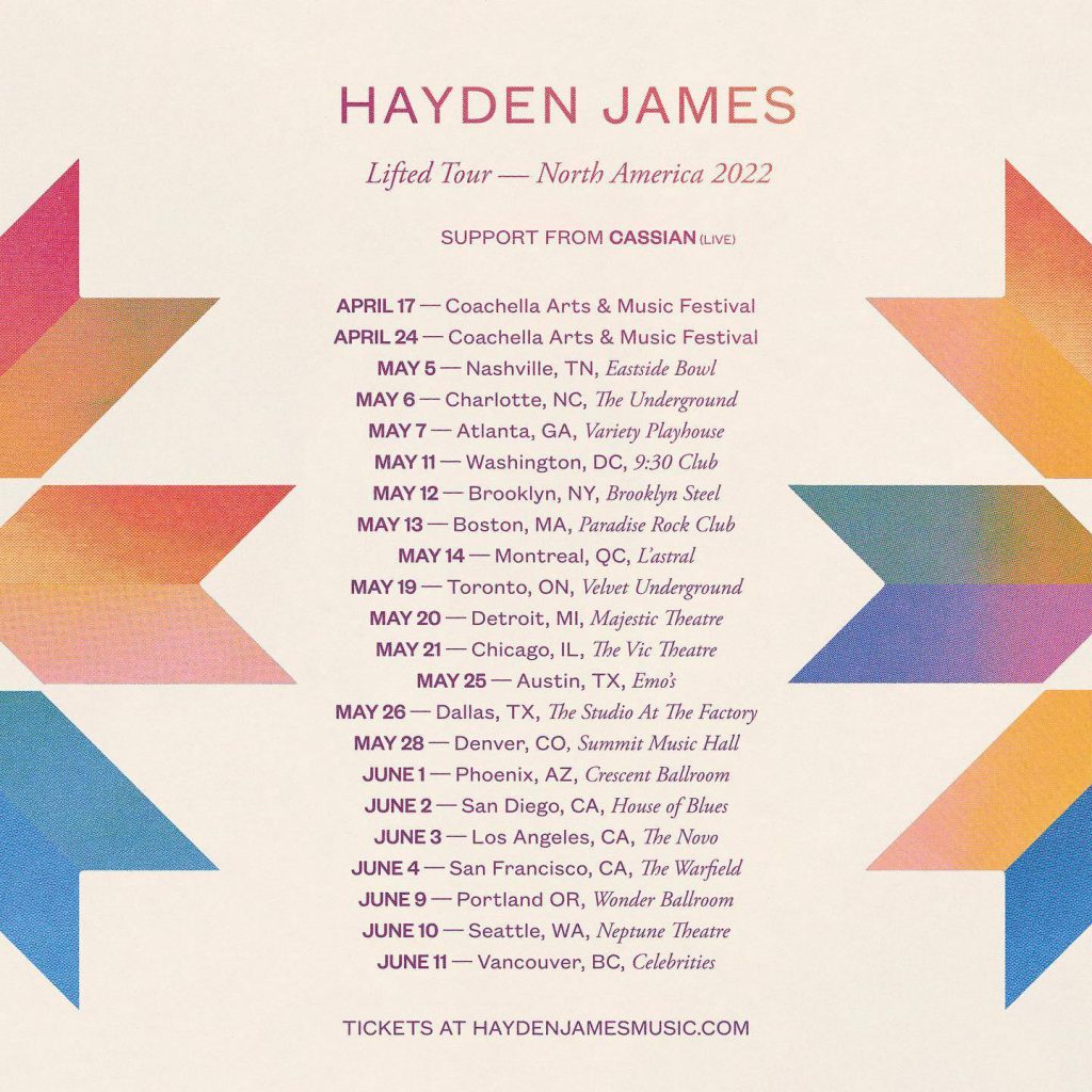 Hayden James Lifted Tour