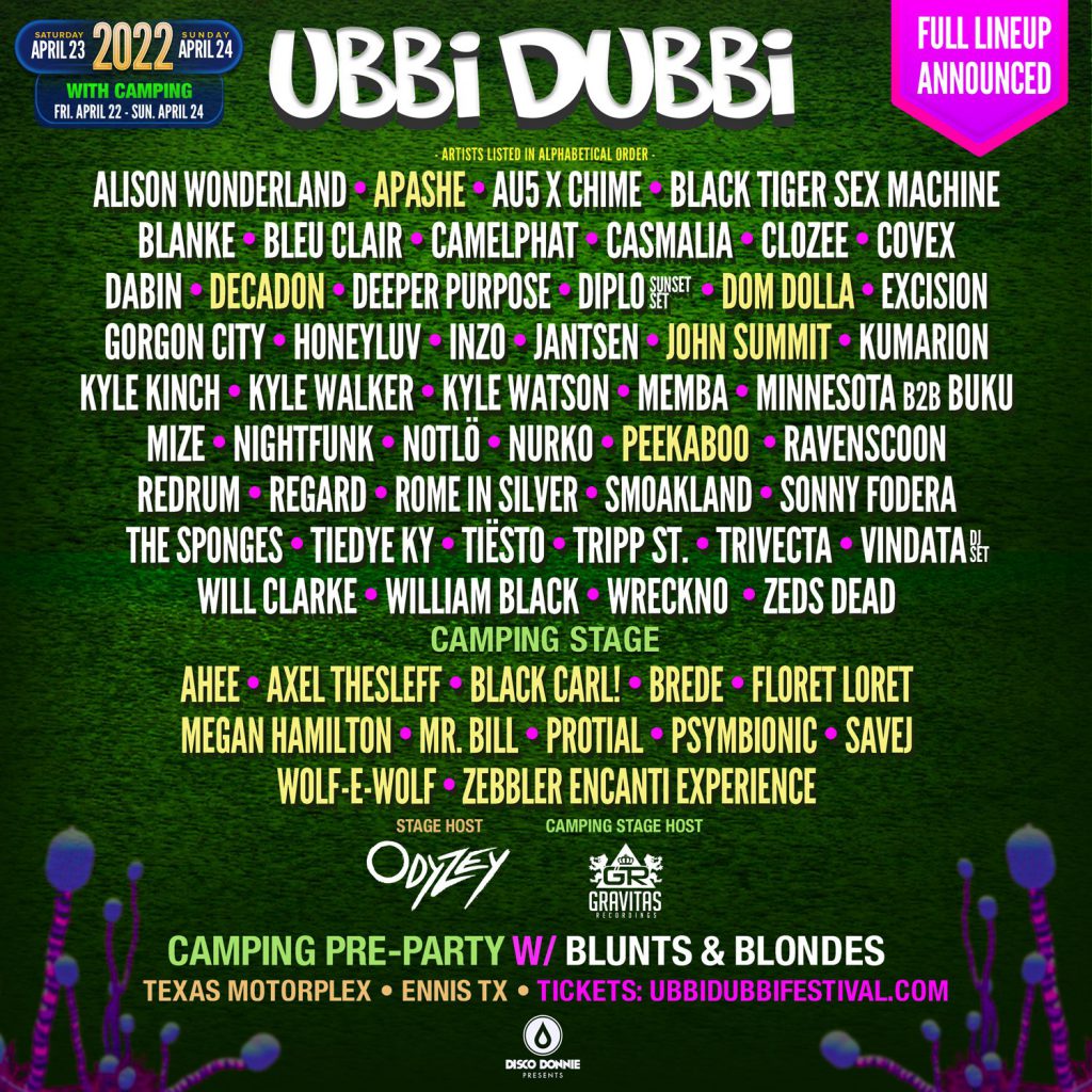 Ubbi Dubbi 2022 - Lineup