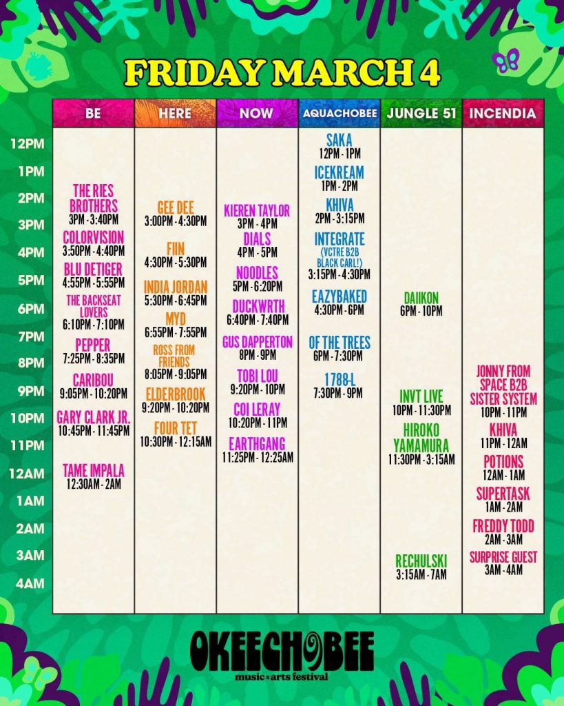 Okeechobee 2022 Set Times - Friday