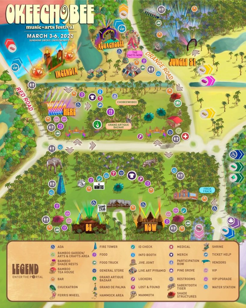 Okeechobee 2022 Festival Map