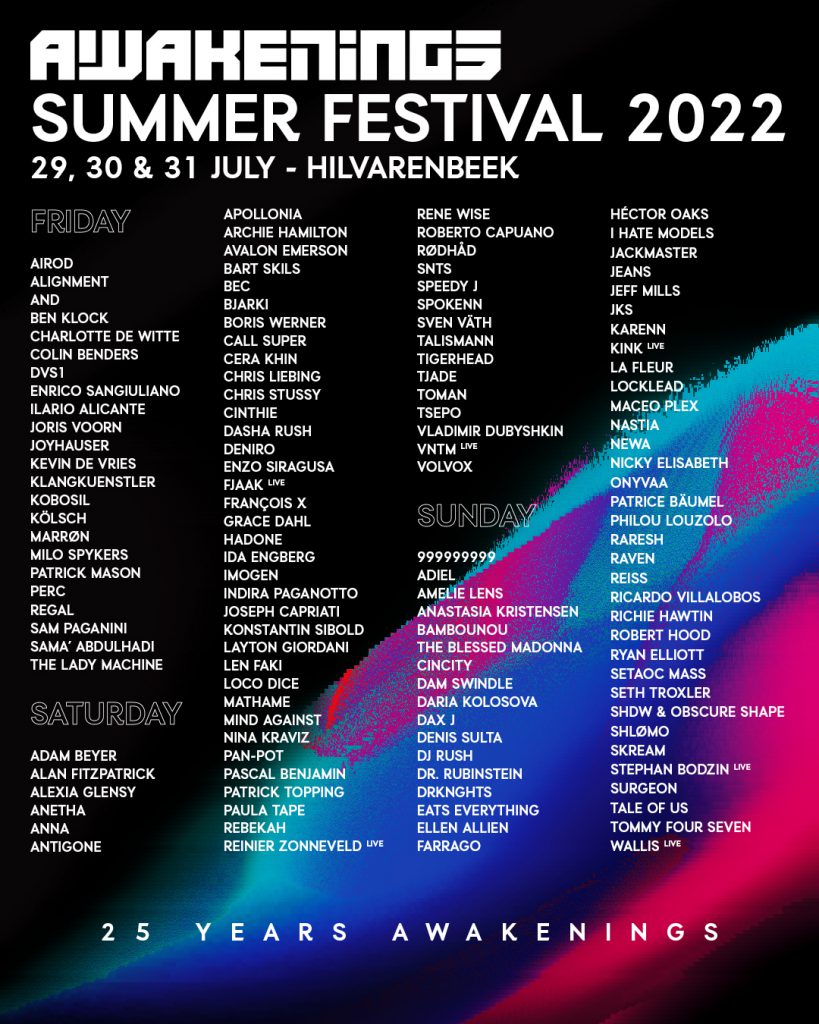 Awakenings Summer Festival 2022 Lineup