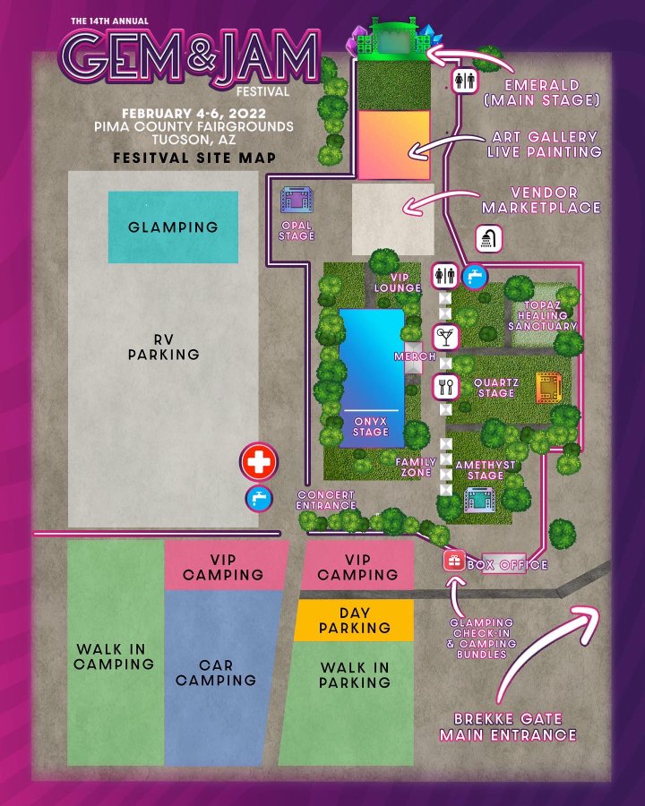 2022 Gem and Jam Festival Map