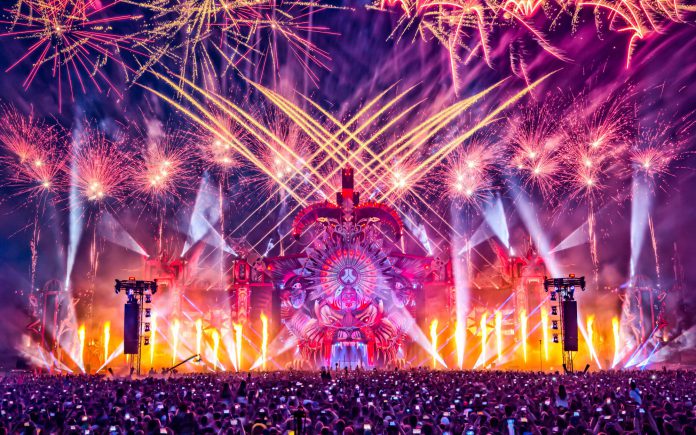 Defqon.1 mainstage during firework show