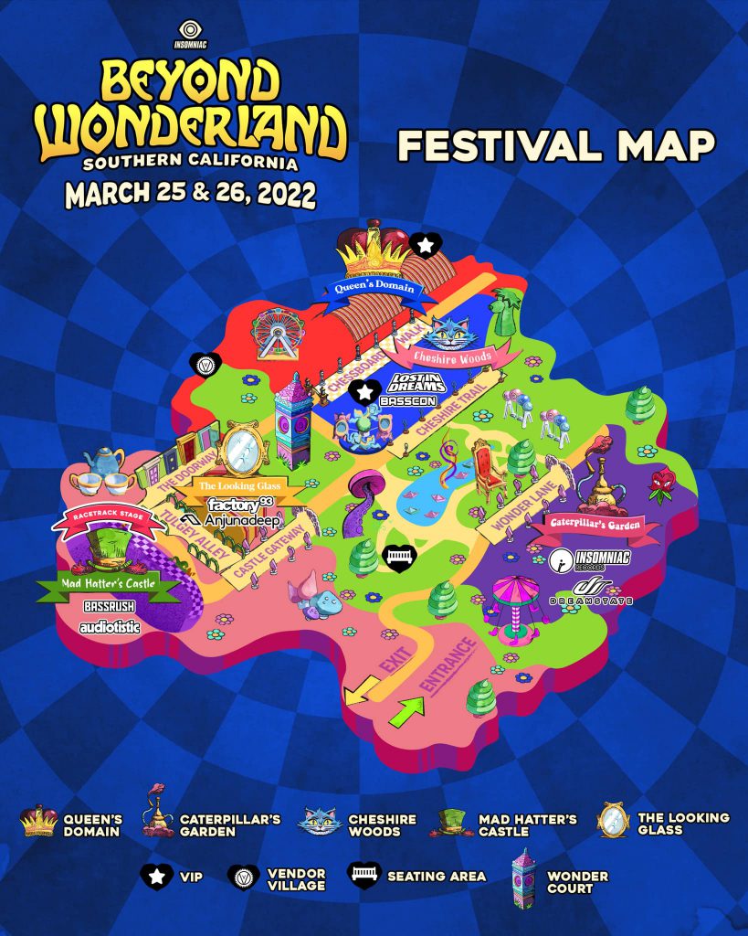 Beyond Wonderland SoCal 2022 Festival Map