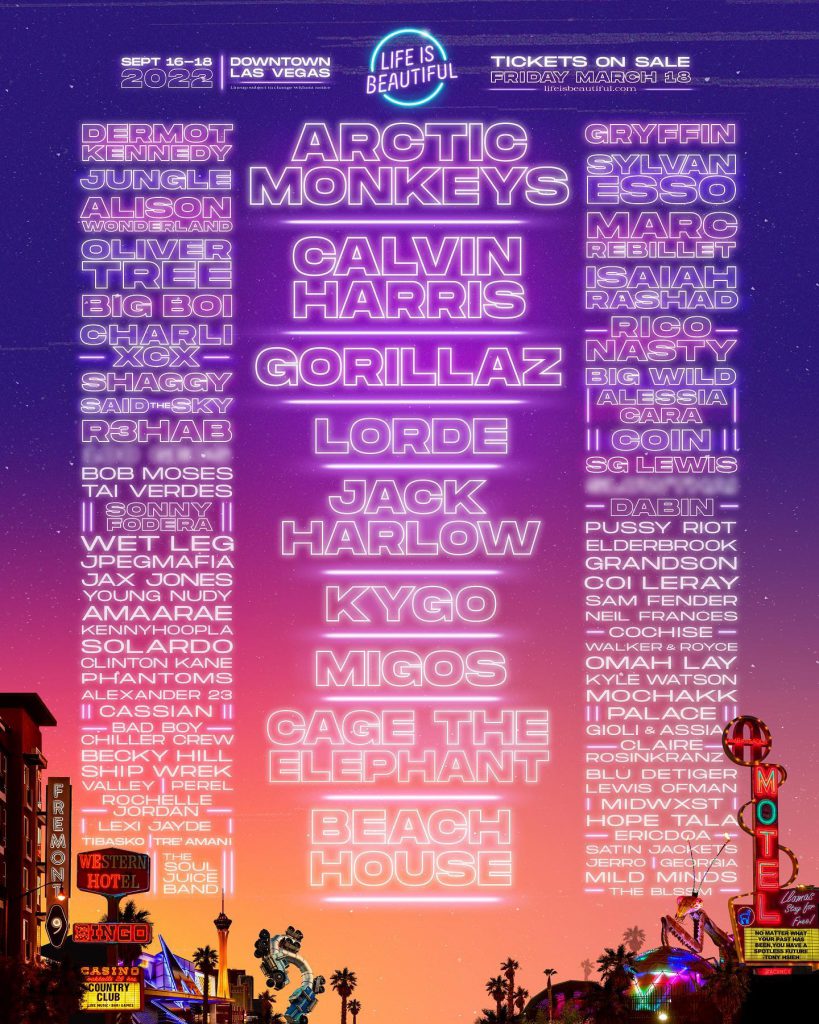 Life is Beautiful 2022 - Lineup