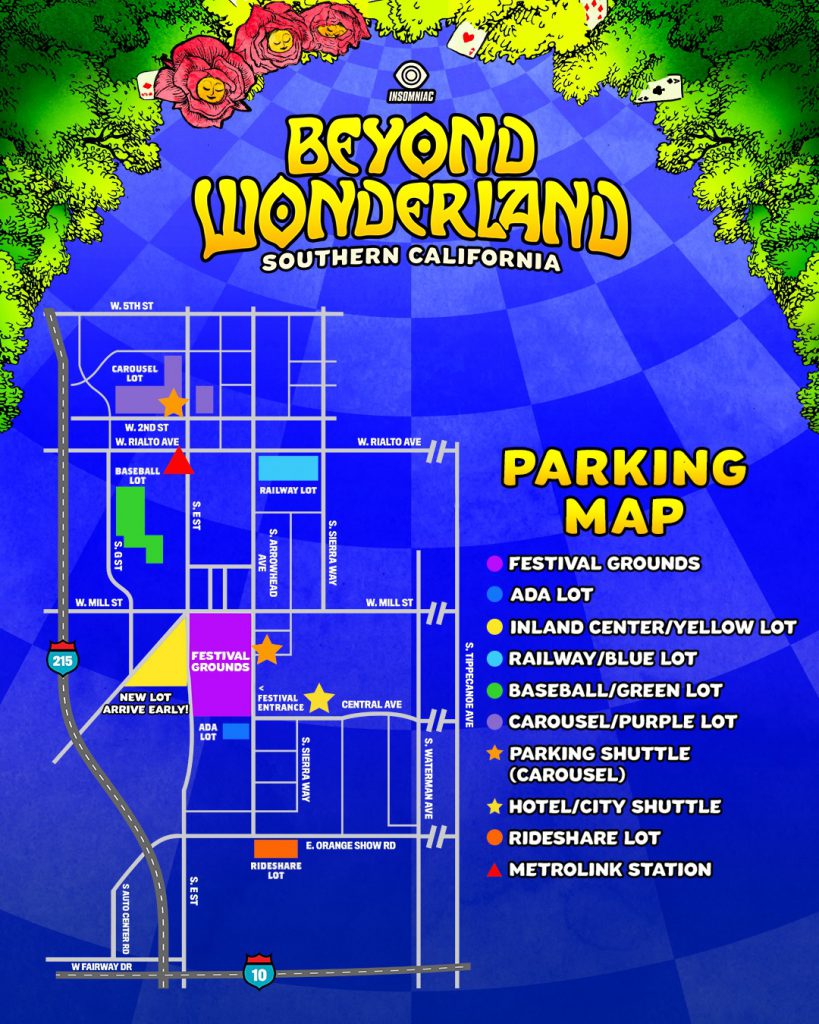 Beyond Wonderland SoCal 2022 Parking Map