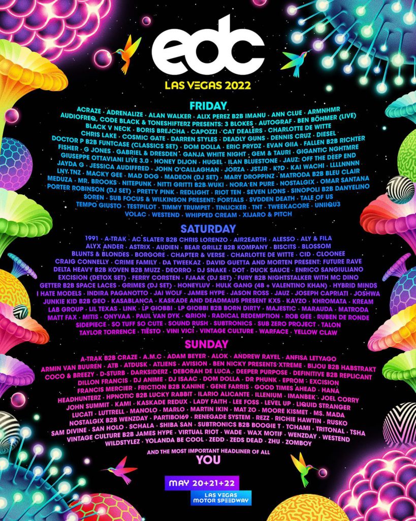 Lineup Revealed for EDC Las Vegas 2022 EDM Identity