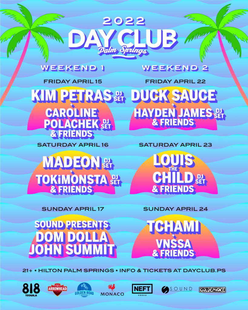 Day Club Palm Springs Drops Initial Lineup for 2022 EDM Identity