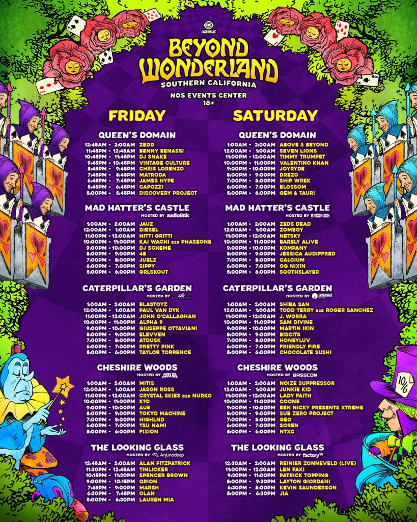 beyond wonderland 2021 lineup saturday