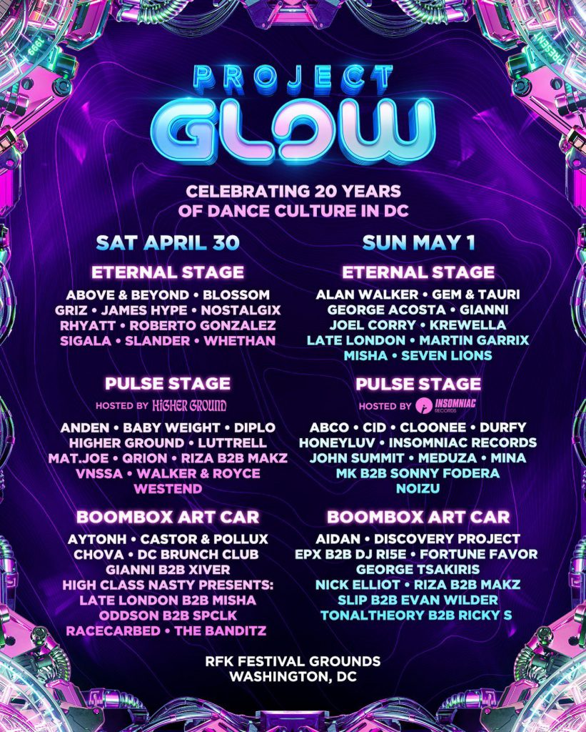 Project GLOW 2022 - Lineup