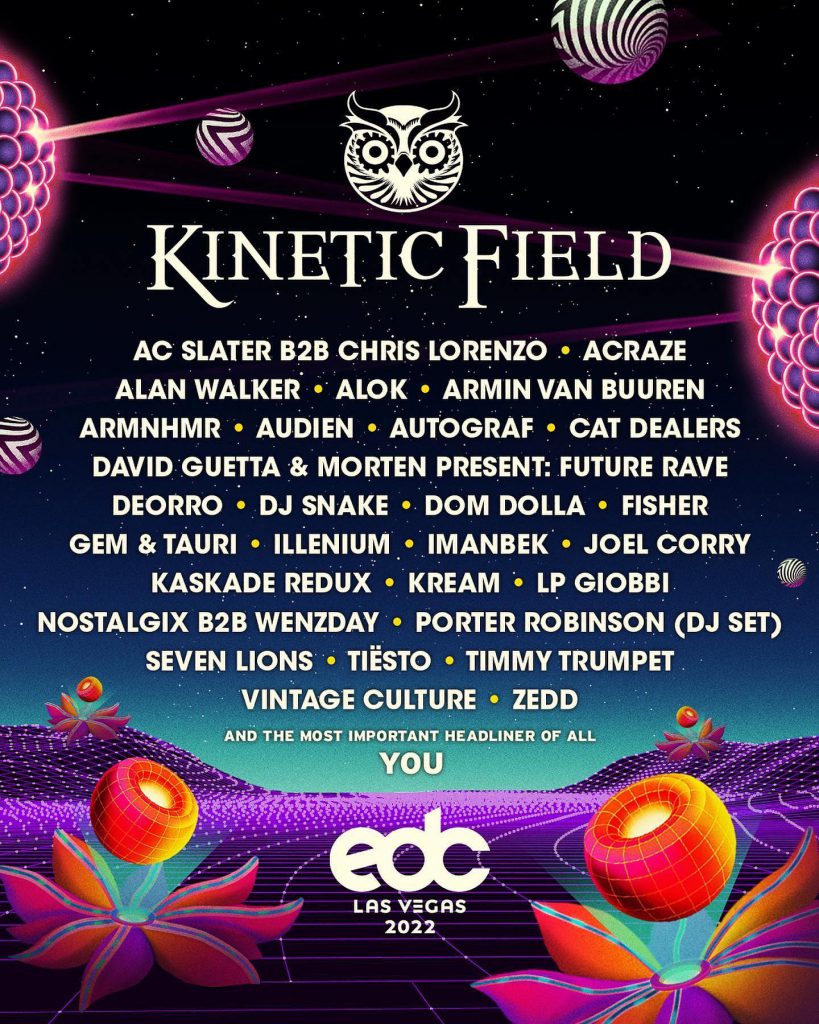 EDC Las Vegas 2022 kineticFIELD Lineup