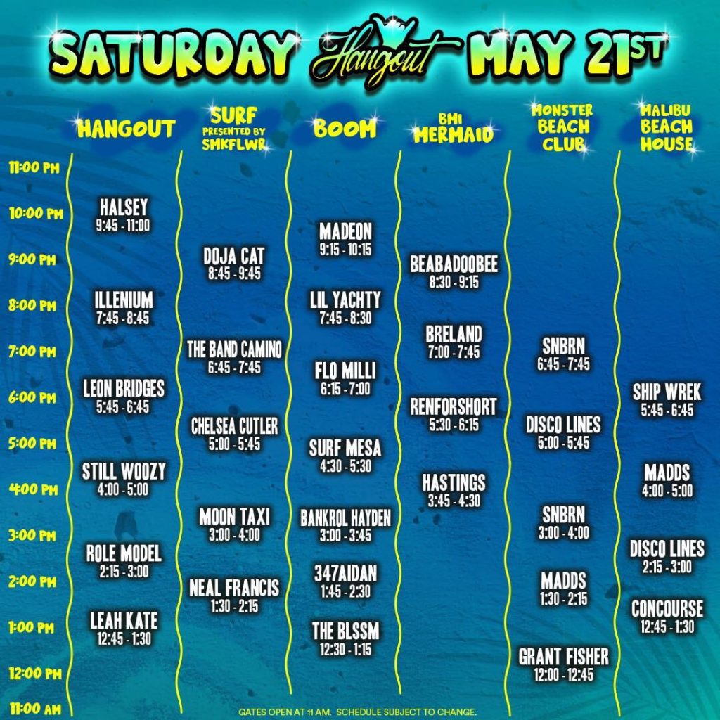 Hangout Fest 2022 Set Times - Saturday