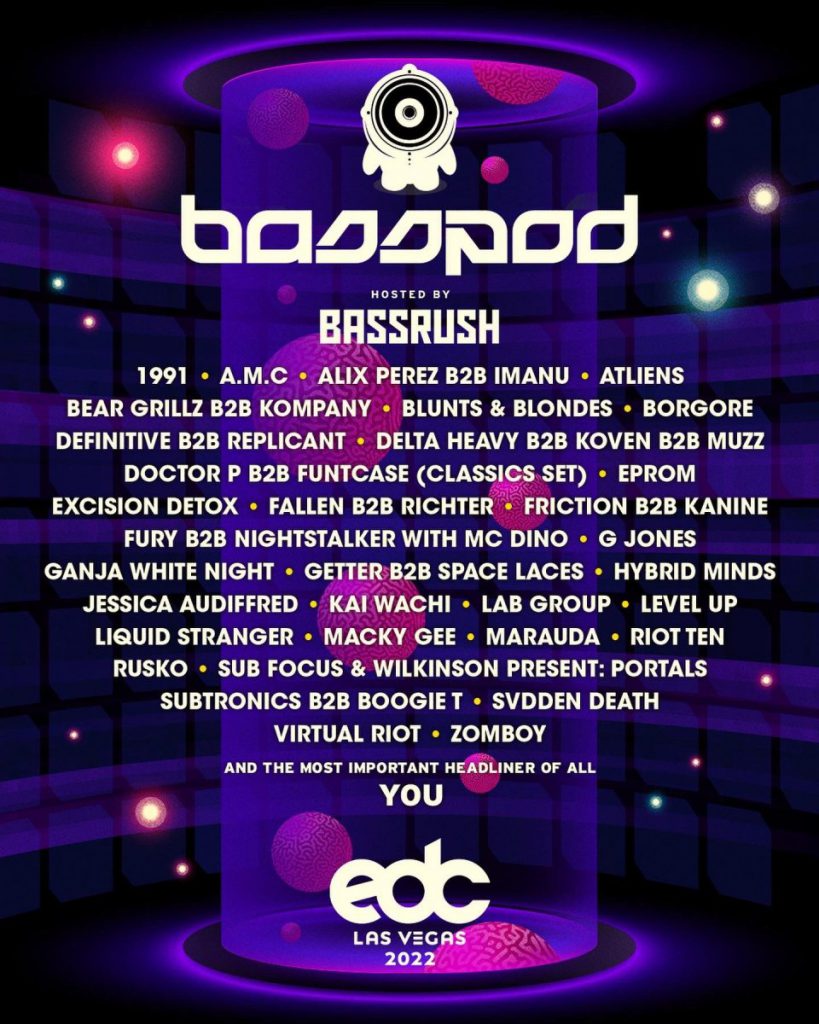 EDC Las Vegas 2022 bassPOD Lineup