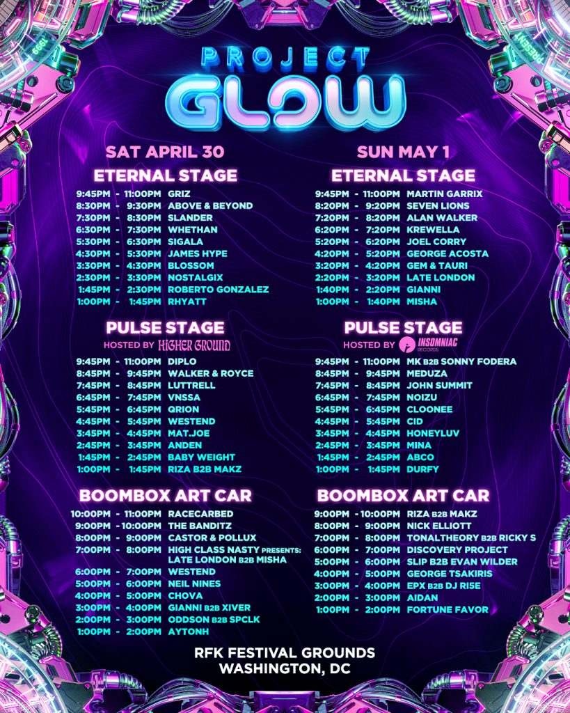 Project GLOW Festival 2022 Set Times and Essential Info EDM Identity